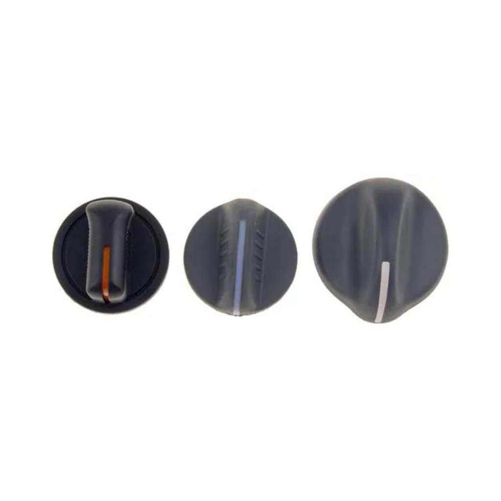 Temperature Control Knob Assortment 3 Pieces For Gmc C3500hd 1995 2002 Black Illuminated Plastic Replacement 16135921 16181412