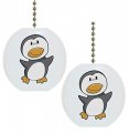 Set Of 2 Baby Penguin Animal Ceramic Fan Pulls 