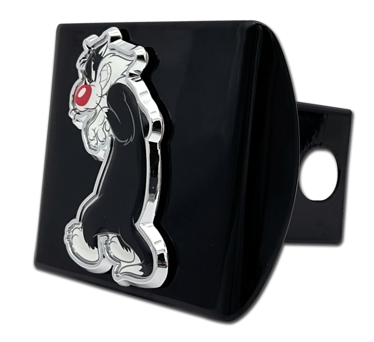 Looney Tunes Sylvester The Cat Metal Black Hitch Cover For Trucks And Suvs Fits Standard 2 In Trailer Receivers Premium