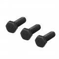 Uxcell M12x35mm Hex Head Left Hand Screw Bolts Fastener Carbon Steel Black 3pcs
