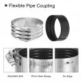 Uxcell Flexible Pipe Coupling 28 2mm Connector With Stainless Steel Hose Clamps Repair Clamp For Plastic And Metal Pipes