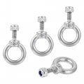 Uxcell Lifting Eye Bolt M4 X 11mm Male Thread With Hex Screw Nut For Hanging Securing Chain Wire Rope 304 Stainless Steel 4