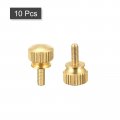 Uxcell 10pcs Knurled Thumb Screws M3x8mm Brass Shoulder Bolts Stepped Grip Knobs Fasteners For Pc Electronic Mechanical