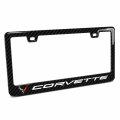 Ipick Image For Chevrolet Corvette C8 In 3d Real Carbon Fiber Abs Plastic License Plate Frame