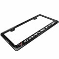 Ipick Image For Chevrolet Corvette C8 In 3d Real Carbon Fiber Abs Plastic License Plate Frame