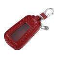 Universal Car Key Fob Case Genuine Leather Cover Smart Holderring Wallet Zipper Bag For Auto Remote Key Red 
