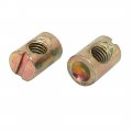 Uxcell 20pcs M6x15mm Barrel Bolt Cross Dowel Slotted Furniture Nut For Beds Chairs