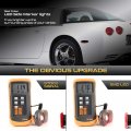 Vipmotoz Red Led Strip Side Marker Light Rear Fender Parking Lamp Replacement For 1997-2004 Chevy C5 Corvette Chrome Housing