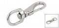 Uxcella 64mm X 23mm 304 Stainless Steel Swivel Eye Bolt Lobster Snap Clasp Hook