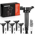 A-premium Set Of 6 Ignition Coil Pack And Iridium Spark Plugs Compatible With Toyota Camry 2005-2006 Sienna 2004-2006