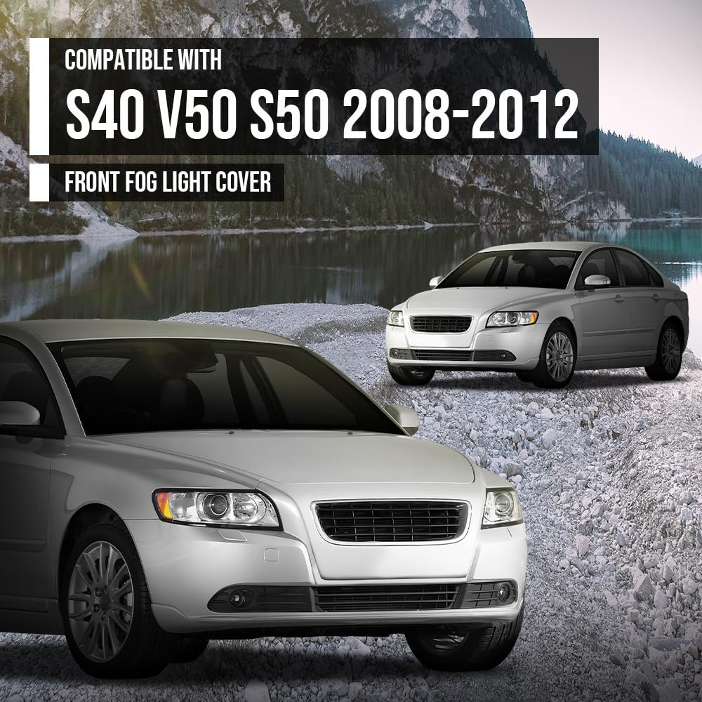Front Bumper Fog Light Grille Cover Lh Rh For Volvo S40 V50 S50 2008 2009 2010 2011 2012 Black 30744919 30744920