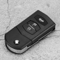 Qiilu Key Fob Case 3 Button Car Remote Folding Flip Blade Cover Shell Fit For Mazda 2 5 6 Rx8 Mx5