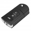 Qiilu Key Fob Case 3 Button Car Remote Folding Flip Blade Cover Shell Fit For Mazda 2 5 6 Rx8 Mx5