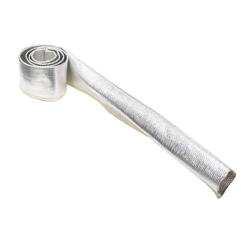 Aluminum Fiberglass Heat Shield Sleeve 3 4 In Id Ft Silver Insulated Protection For Braided Hoses Fuel Lines Cables And Wiring