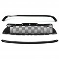 Centre Bumper Grill 3pcs Glossy Black Front Hood Molding Grille Surround Cover Trim Kits For R55 R56 R57 R58 R59 S Jcw