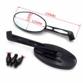Httmt- 1 Set Of Black Oval Diamond Side Racing Mirrors Compatible With All Cruiser Royal Star P N Mt027 Ttt002