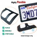 Zxfoog American Flag License Plate Frame Silicone- Usa Patriotic Stars And Stripes On Black Tag Holder Cover For Car Truck