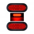 Astra Depot 2x Red Amber Round Truck Tail Turn Signal 24-led Oval Stop Brake Light Ute Utv Trailer