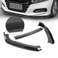 Auto Dynasty 3pcs Ra-style Car Front Bumper Lip Spoiler Wing Body Kit Compatible With Honda Accord Sedan 18-22 Carbon Fiber