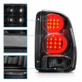 Amerilite For 2002-2009 Chevy Trailblazer Ext Clear Black C-type Led Tube Tail Lights Brake Lamps Pair Driver And Passenger