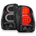 Amerilite For 2002-2009 Chevy Trailblazer Ext Clear Black C-type Led Tube Tail Lights Brake Lamps Pair Driver And Passenger