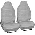 Bdk Gray Dotted Cloth Regal Style 2 Piece Premium High Back Auto Seat Covers 