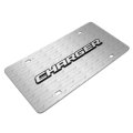 Dodge Charger 3d Logo Brushed Aluminum License Plate Official Licensed Pattern Black Universal Fit For Car Suv Truck 12 In X 6