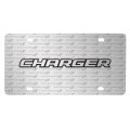 Dodge Charger 3d Logo Brushed Aluminum License Plate Official Licensed Pattern Black Universal Fit For Car Suv Truck 12 In X 6