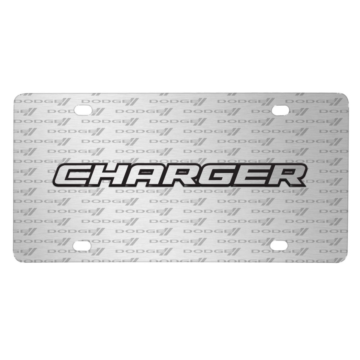 Dodge Charger 3d Logo Brushed Aluminum License Plate Official Licensed Pattern Black Universal Fit For Car Suv Truck 12 In X 6