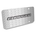 Dodge Charger 3d Logo Brushed Aluminum License Plate Official Licensed Pattern Black Universal Fit For Car Suv Truck 12 In X 6