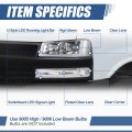 4pcs Switchback U-led Drl Composite Headlights Assembly And Bumper Lamps Compatible With Chevy Express Gmc Savana 1500-4500