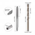Uxcell Tap Bit Sets M6 X 0 75 H2 Straight Flute Machine Thread Milling 5 2mm M35 Cobalt High Speed Steel Hss-co Twist Drill
