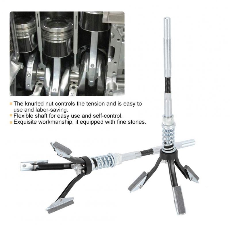 Engine Cylinder Hone Deglazer Duokon 19-64mm Piston 3-jaw Steel Polishing Tool Flexible Shaft Car