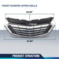 Pit66 Front Bumper Upper Grille Black Chrome Grill For Chevy Equinox 2018-2020 Pp