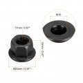 Uxcell M10 Flange Hex Nut Grade 10 9 Carbon Steel Black Oxide Finished For Machinery