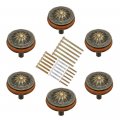 Marstree Corasays Antique Bronze Ceramic Drawer Cupboard Pulls Handles Wardrobe Cabinet Door Kitchen Knobs And Pack Of 6 Brown 