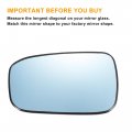 X Autohaux Car Rearview Left Driver Side Mirror Glass Replacement W Backing Plate Heated Blue For Honda Accord 2003-2007