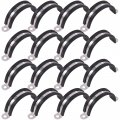 Glarks 16pcs 45mm 2 Hole U-tube Strap Clamp Set 304 Stainless Steel Rubber Cushion Rigid Pipe U Bracket Tube Assortment Kit For 