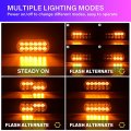 Willpower 2pcs 4 3 Inch Led Strobe Warning Lights Amber Yellow 12 Safety Emergency Flashing Construction Hazard Beacon Light
