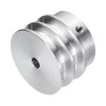 V-type Pulley 6mm Bore 40mm Outer Dia Double Groove Aluminum Alloy For Motor Shaft Drilling Machine 1 4 Pu Shape Belt 