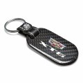 Ipick Image For Cadillac Xt6 Logo Real Black Carbon Fiber Tag Style Key Chain Keychain Exclusive Official Licensed
