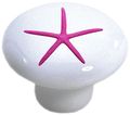 Set Of 2 Finger Starfish Ceramic Cabinet Drawer Knobs 