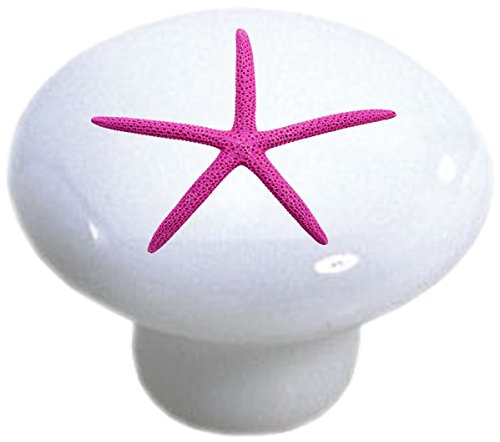 Set Of 2 Finger Starfish Ceramic Cabinet Drawer Knobs