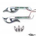Httmt- Mt203 Ttt003-2 Chrome Custom Wisdom Eye Mirrors Set Led Turn Signals Fit H-d Motorcycle