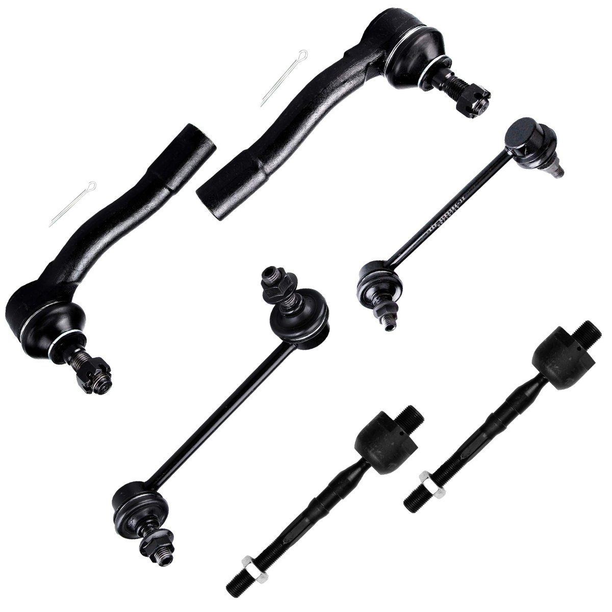 6pc Set Front Suspension Kit Fit 2003-2008 For Mazda 6 Inner Outer Tie Rod End Sway Bar Link