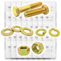 Grade 8 Hex Cap Screws Nuts Washers Fine Thread Zinc Yellow Assortment 1268 Pieces