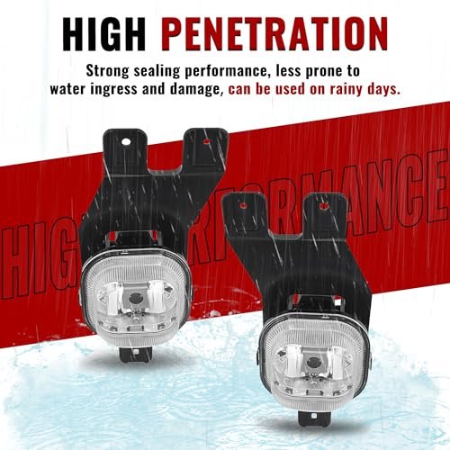 Fog Light Pair For 1999-2004d Excursion F250 F350 F450 F550 Super Duty Clear Lens Black Bezel Halogen Assembly Mo-4738