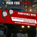 Fog Light Pair For 1999-2004d Excursion F250 F350 F450 F550 Super Duty Clear Lens Black Bezel Halogen Assembly Mo-4738