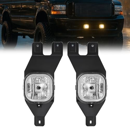 Fog Light Pair For 1999-2004d Excursion F250 F350 F450 F550 Super Duty Clear Lens Black Bezel Halogen Assembly Mo-4738