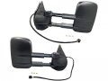 Power Tow Mirror Set 2 Piece Manual Telescopic Heated Glass Turn Signal Folding Black Textured Compatible With 2007-2013 Gmc 